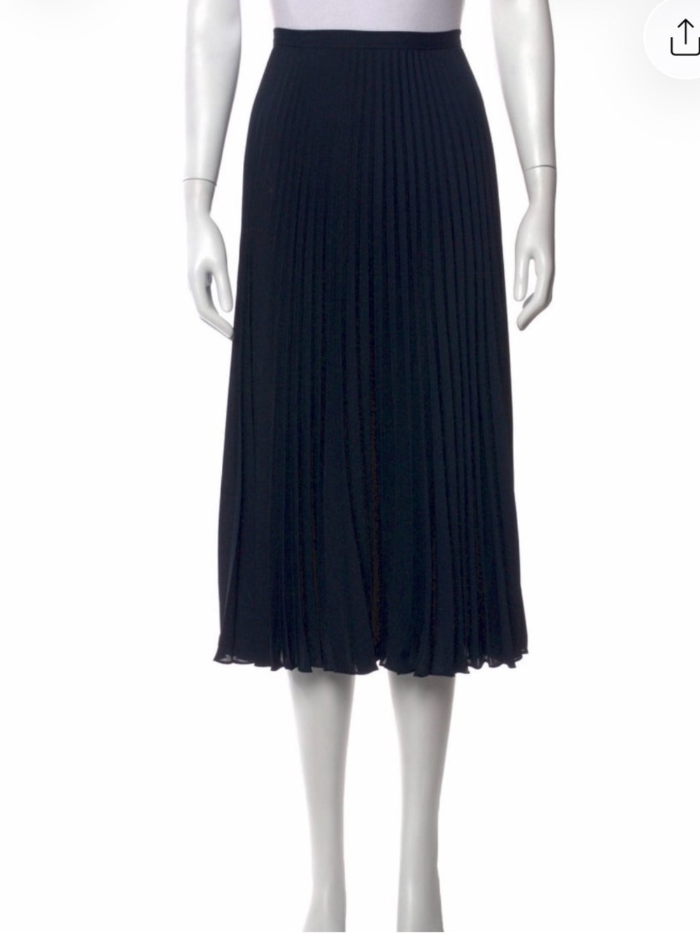 Vince Pleated Chiffon Midi Skirt Blue SZ 4